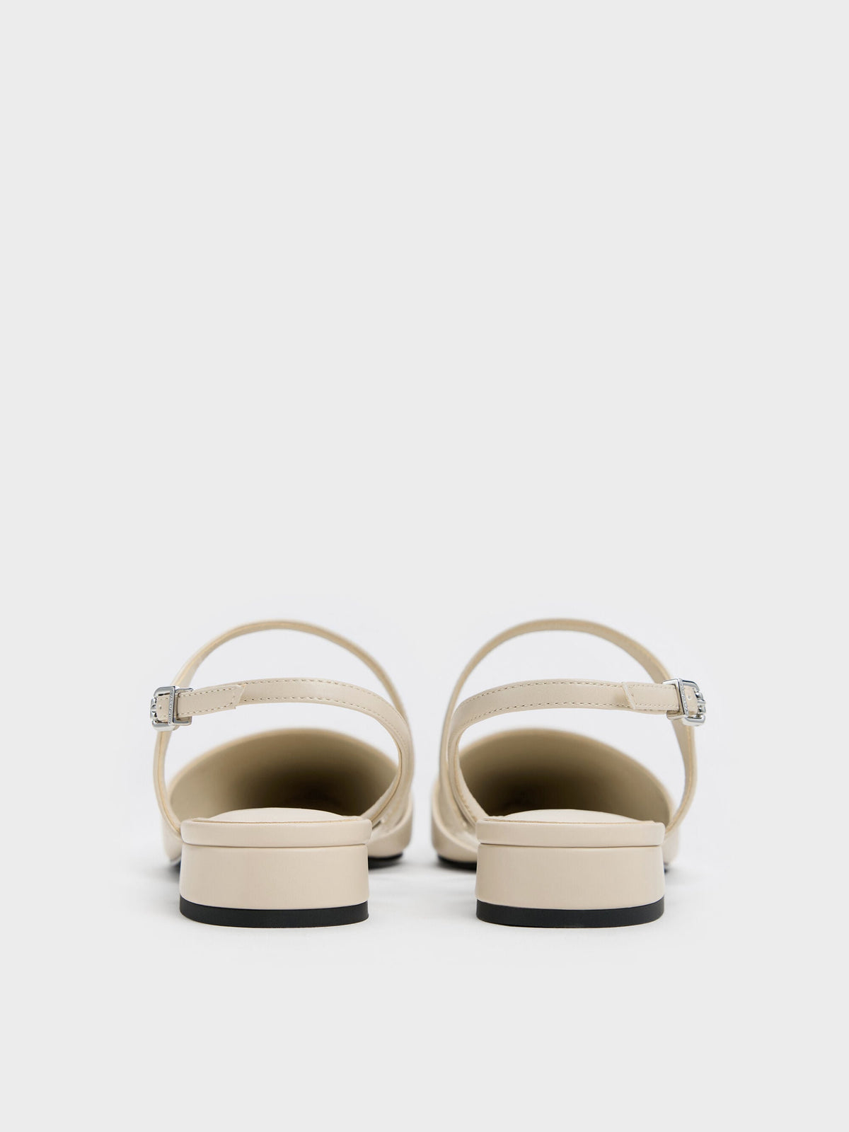 CHARLES & KEITH Top Pick / Cordelia Pointed Slingback Flats - Chalk
