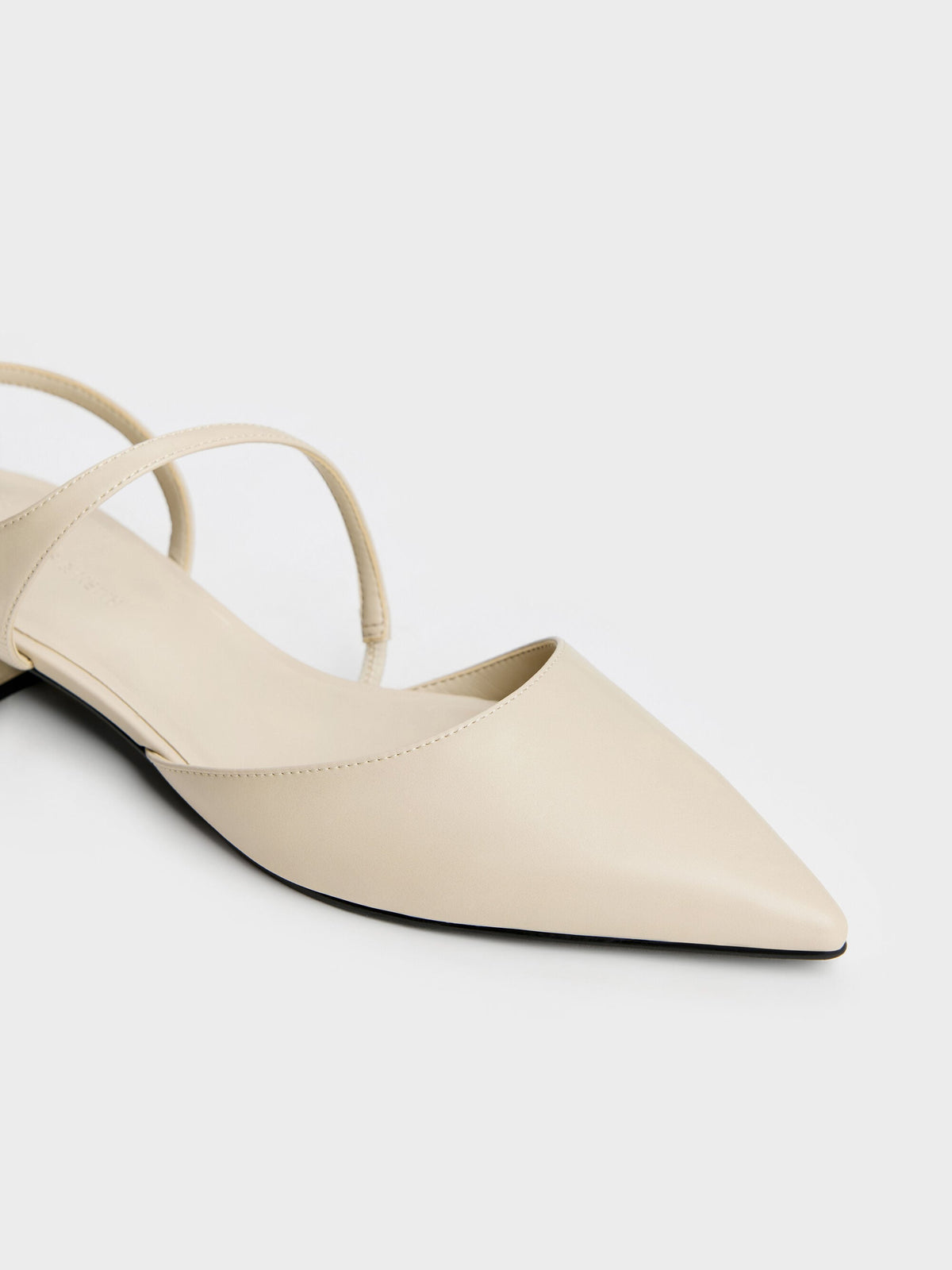 CHARLES & KEITH Top Pick / Cordelia Pointed Slingback Flats - Chalk