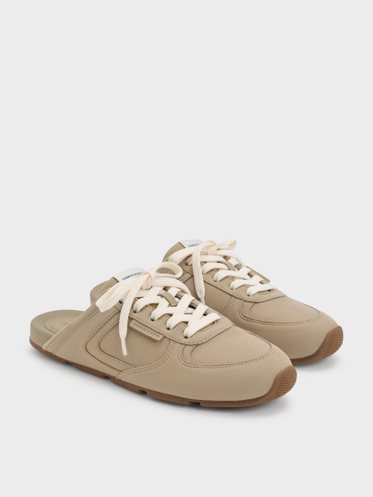 CHARLES & KEITH Featured / Lace-Up Sneaker Mules - Taupe