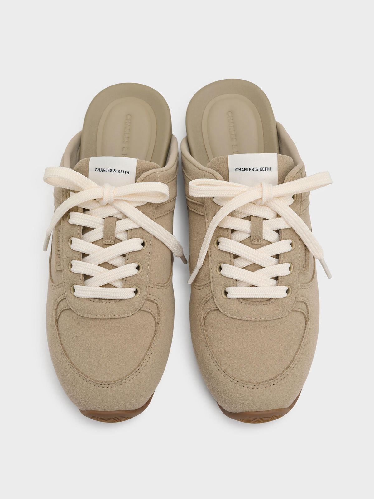 CHARLES & KEITH Featured / Lace-Up Sneaker Mules - Taupe