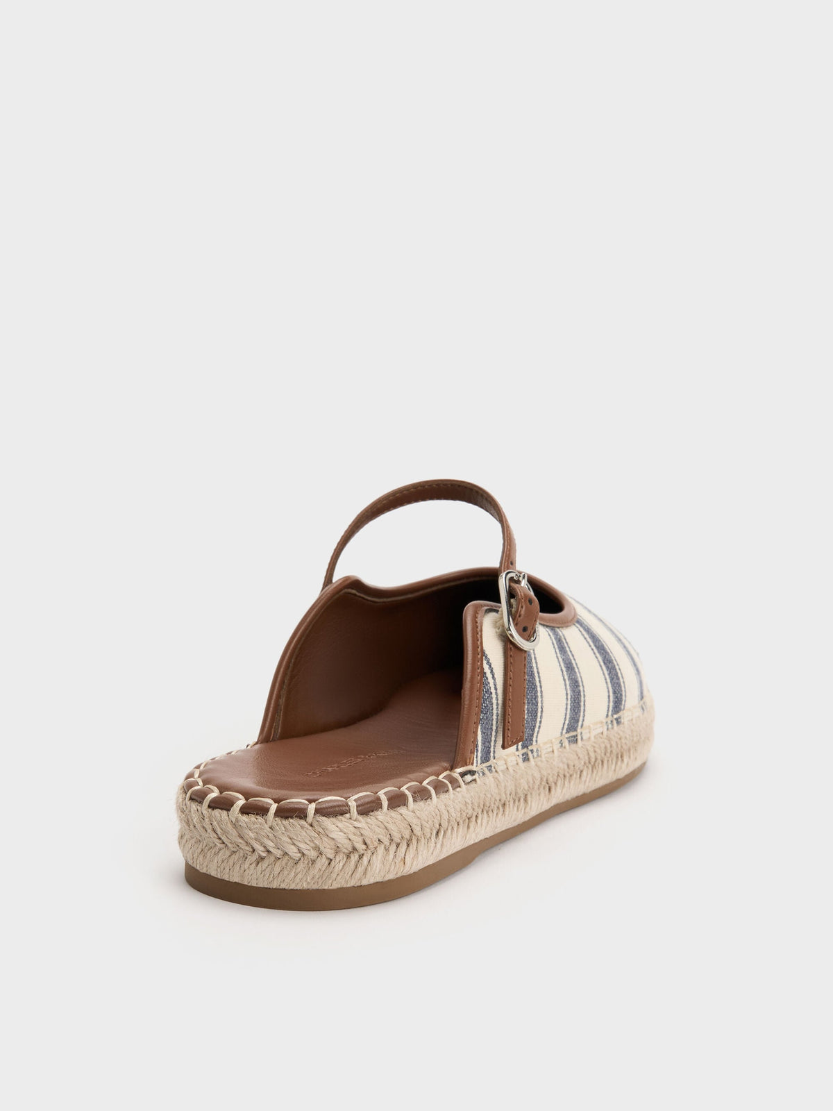 CHARLES & KEITH Quality / Striped Mary Jane Espadrille Mules - Dark Blue