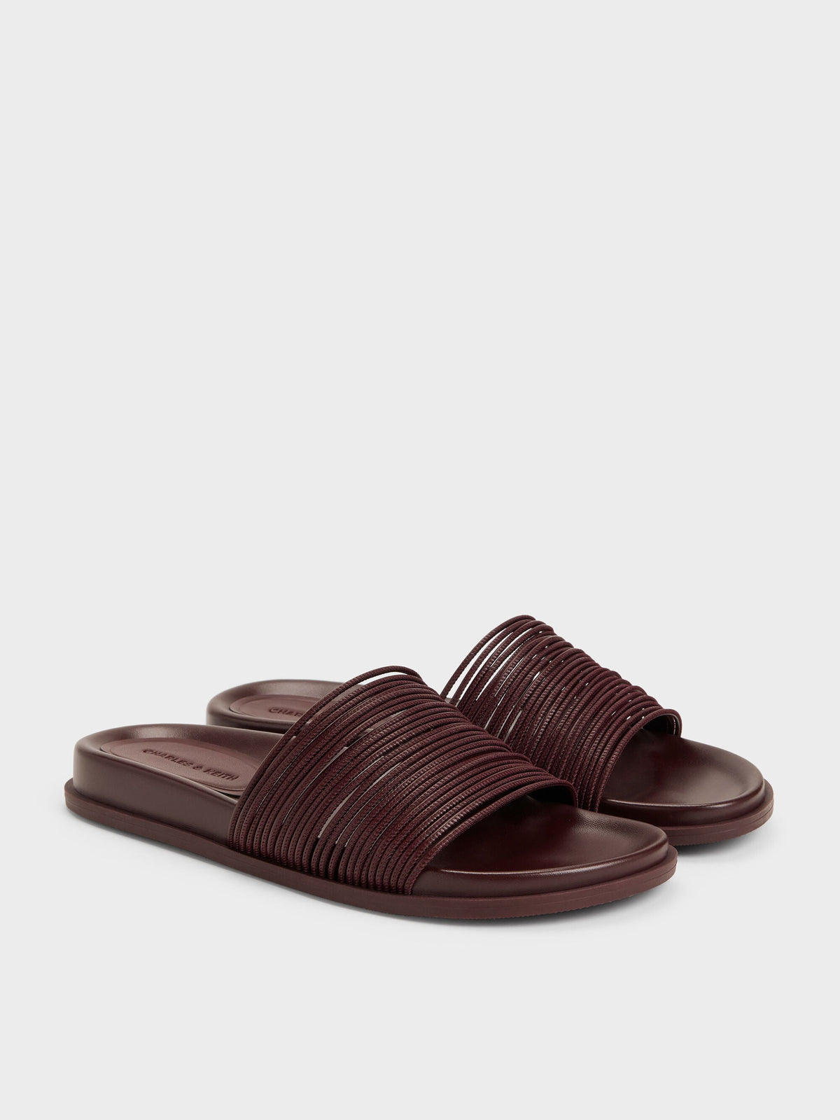 CHARLES & KEITH Special Offer / Fianna Strappy Slide Sandals - Burgundy