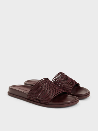 CHARLES & KEITH Special Offer / Fianna Strappy Slide Sandals - Burgundy