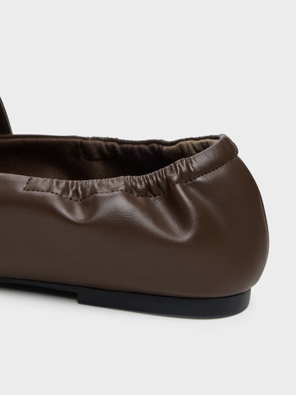 CHARLES & KEITH Smart Buy / Georgie Chain Mary Jane Flats - Dark Brown