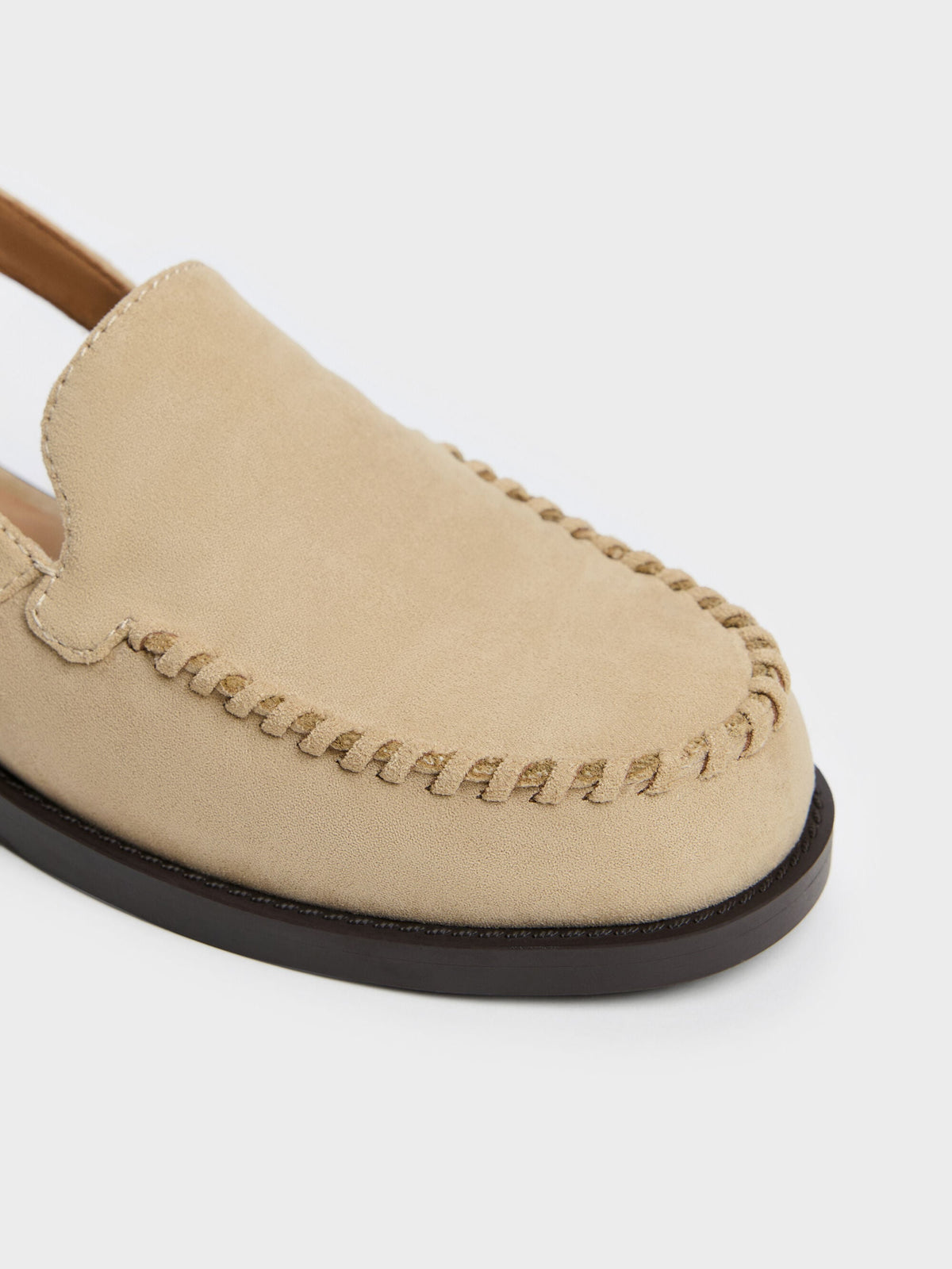 CHARLES & KEITH Sale / Gale Faux Suede Slingback Loafers - Beige