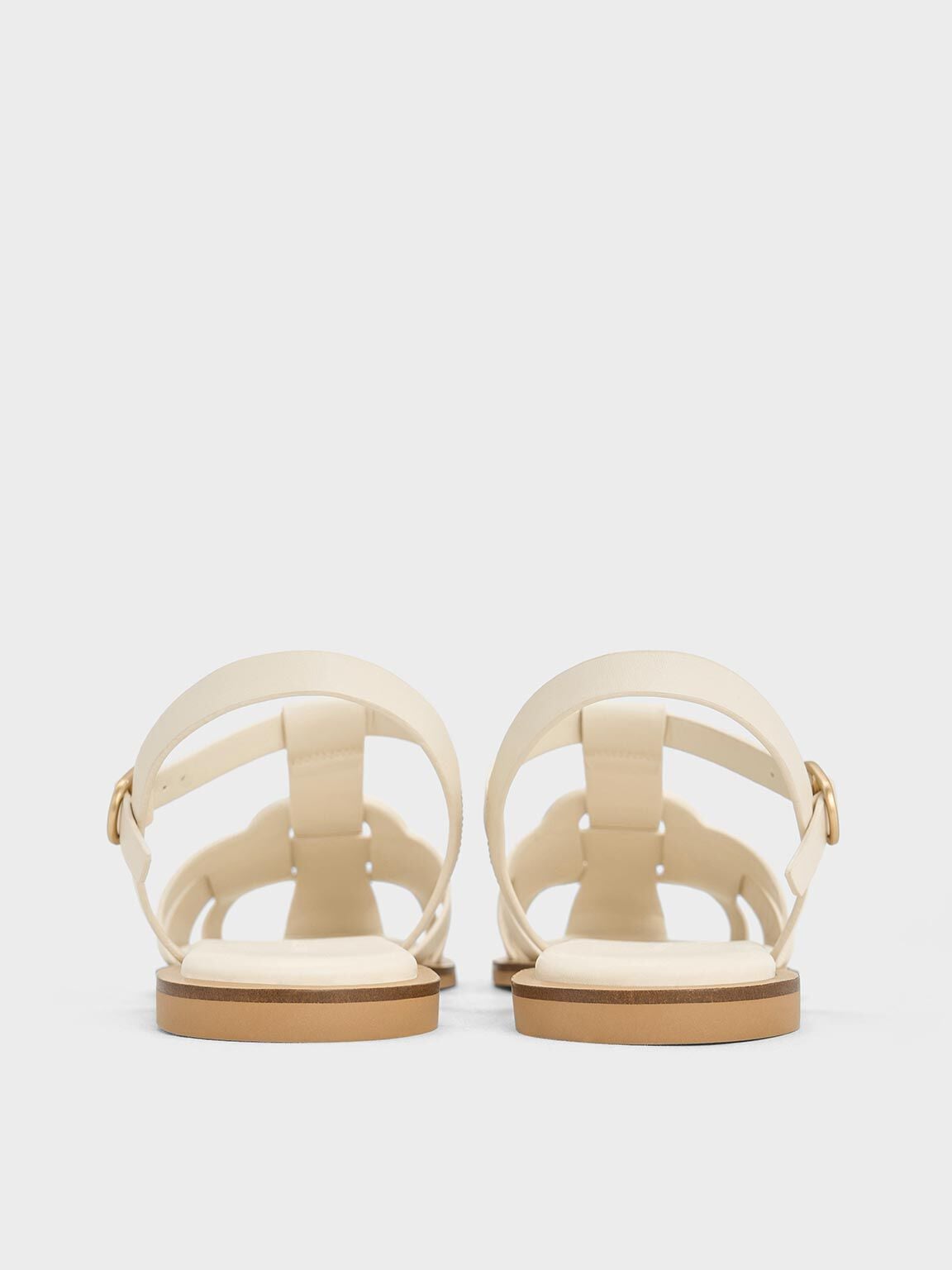 CHARLES & KEITH Special Offer / Easley T-Bar Caged Sandals - Chalk