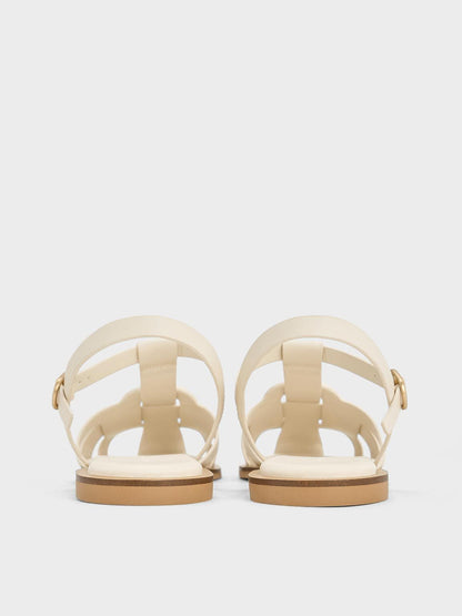CHARLES & KEITH Special Offer / Easley T-Bar Caged Sandals - Chalk