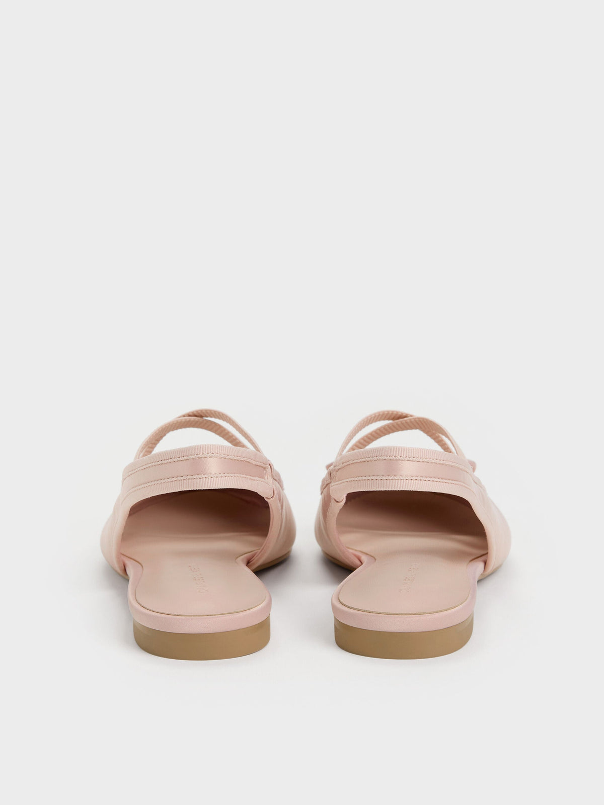 CHARLES & KEITH Essential / Satin Crossover Slingback Ballet Flats - Light Pink