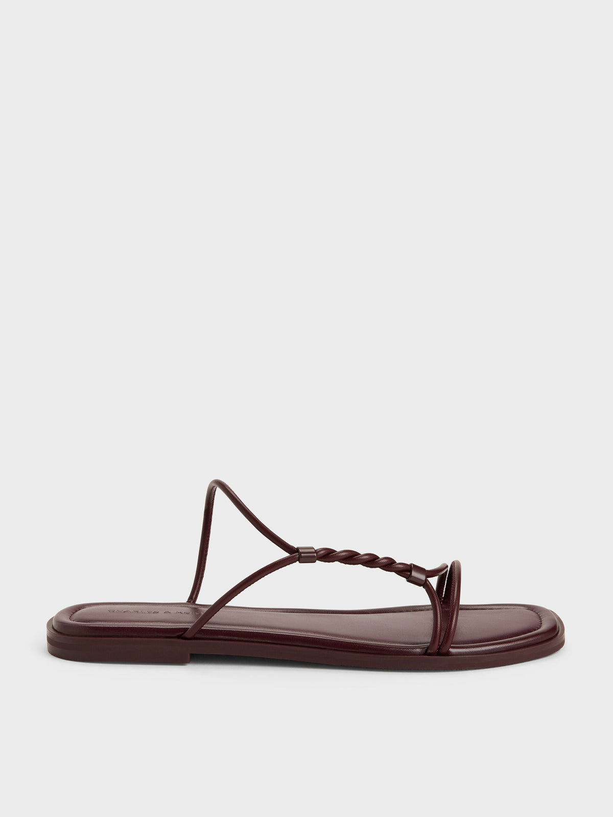 CHARLES & KEITH Deals / Fianna Twist-Strap Slide Sandals - Burgundy