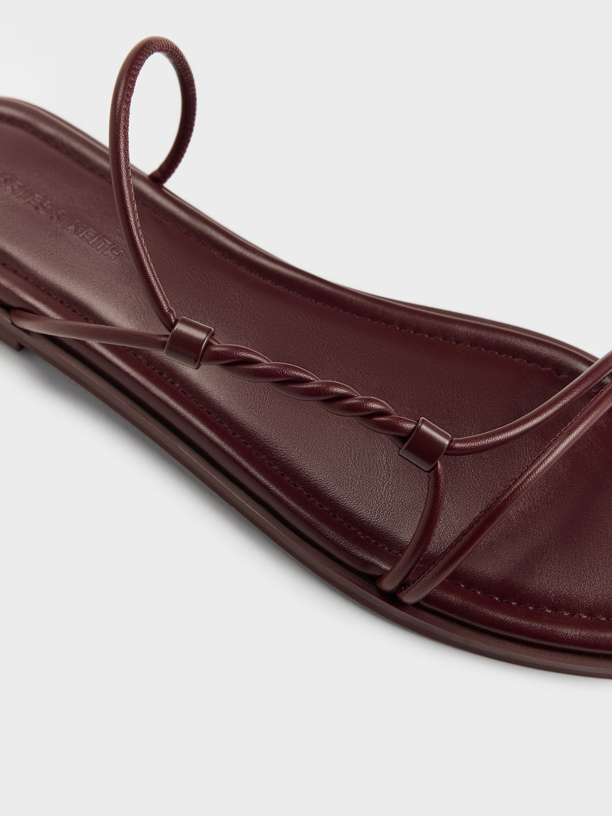 CHARLES & KEITH Deals / Fianna Twist-Strap Slide Sandals - Burgundy