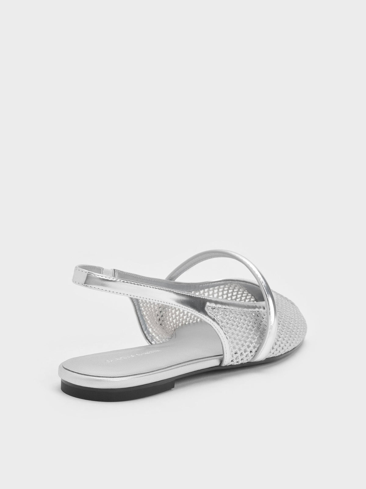 CHARLES & KEITH Smart Buy / Ellory Mesh Slingback Mary Jane Flats - Silver