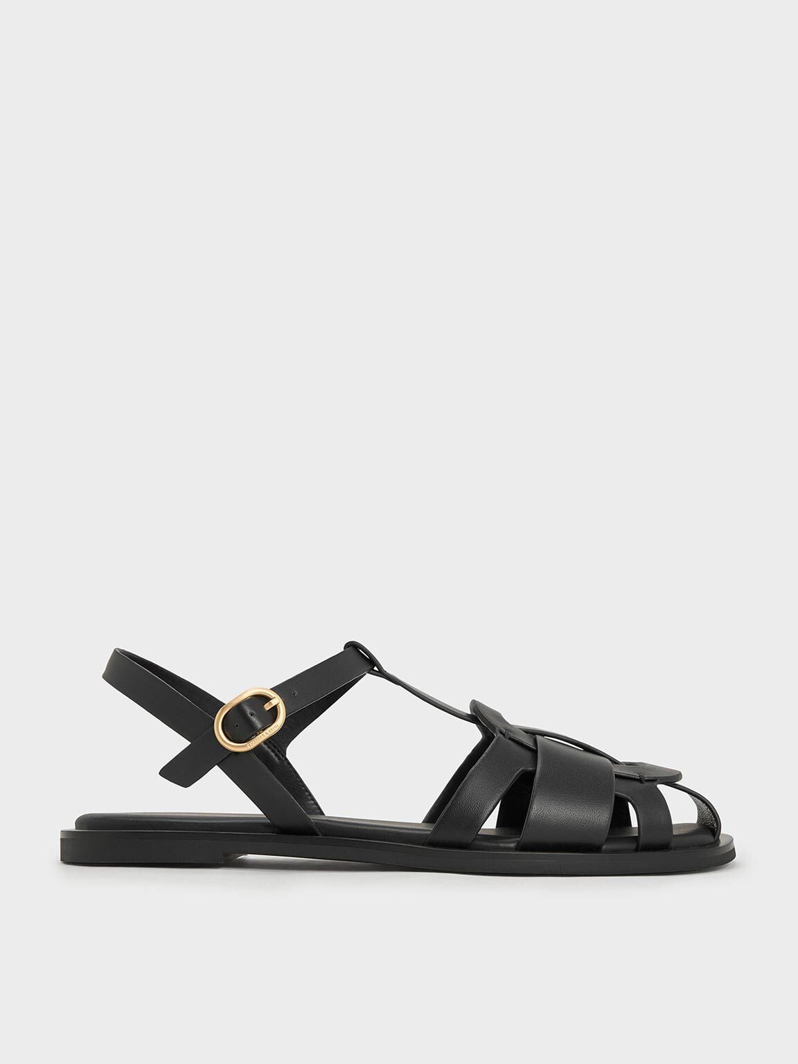 CHARLES & KEITH Sale / Easley T-Bar Caged Sandals - Black