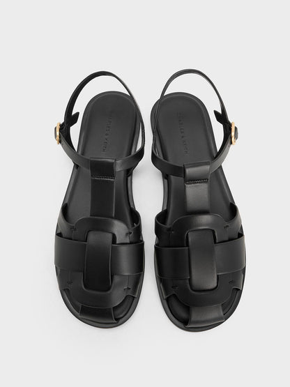 CHARLES & KEITH Sale / Easley T-Bar Caged Sandals - Black