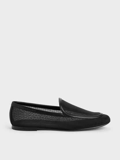 CHARLES & KEITH Quality / Mackie Mesh Loafers - Black Textured