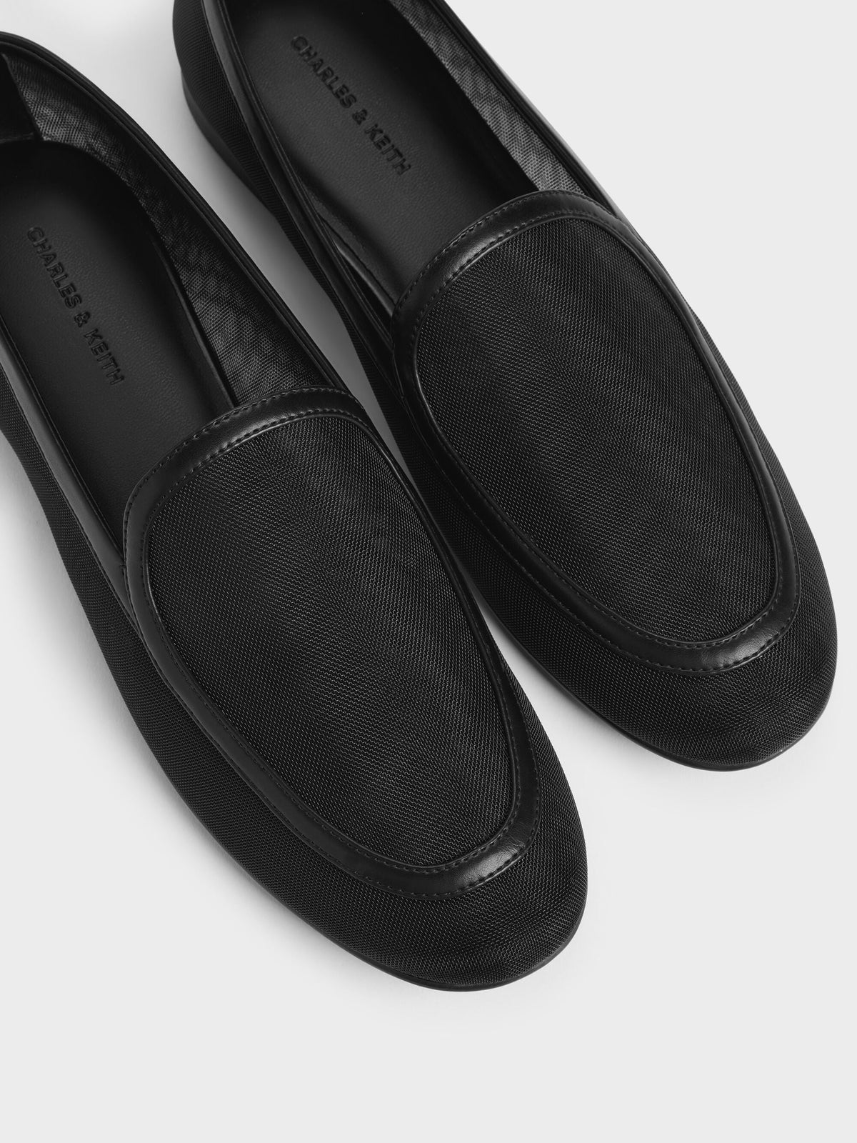 CHARLES & KEITH Quality / Mackie Mesh Loafers - Black Textured