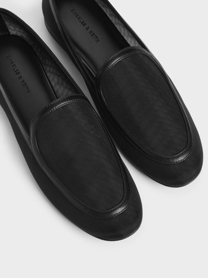 CHARLES & KEITH Quality / Mackie Mesh Loafers - Black Textured