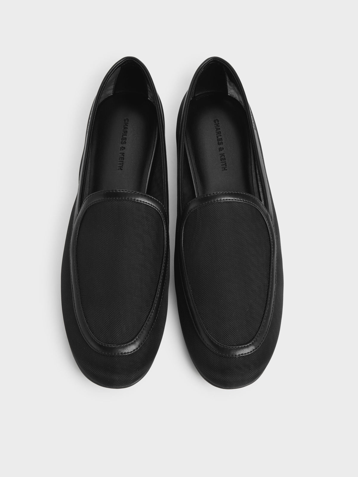 CHARLES & KEITH Quality / Mackie Mesh Loafers - Black Textured