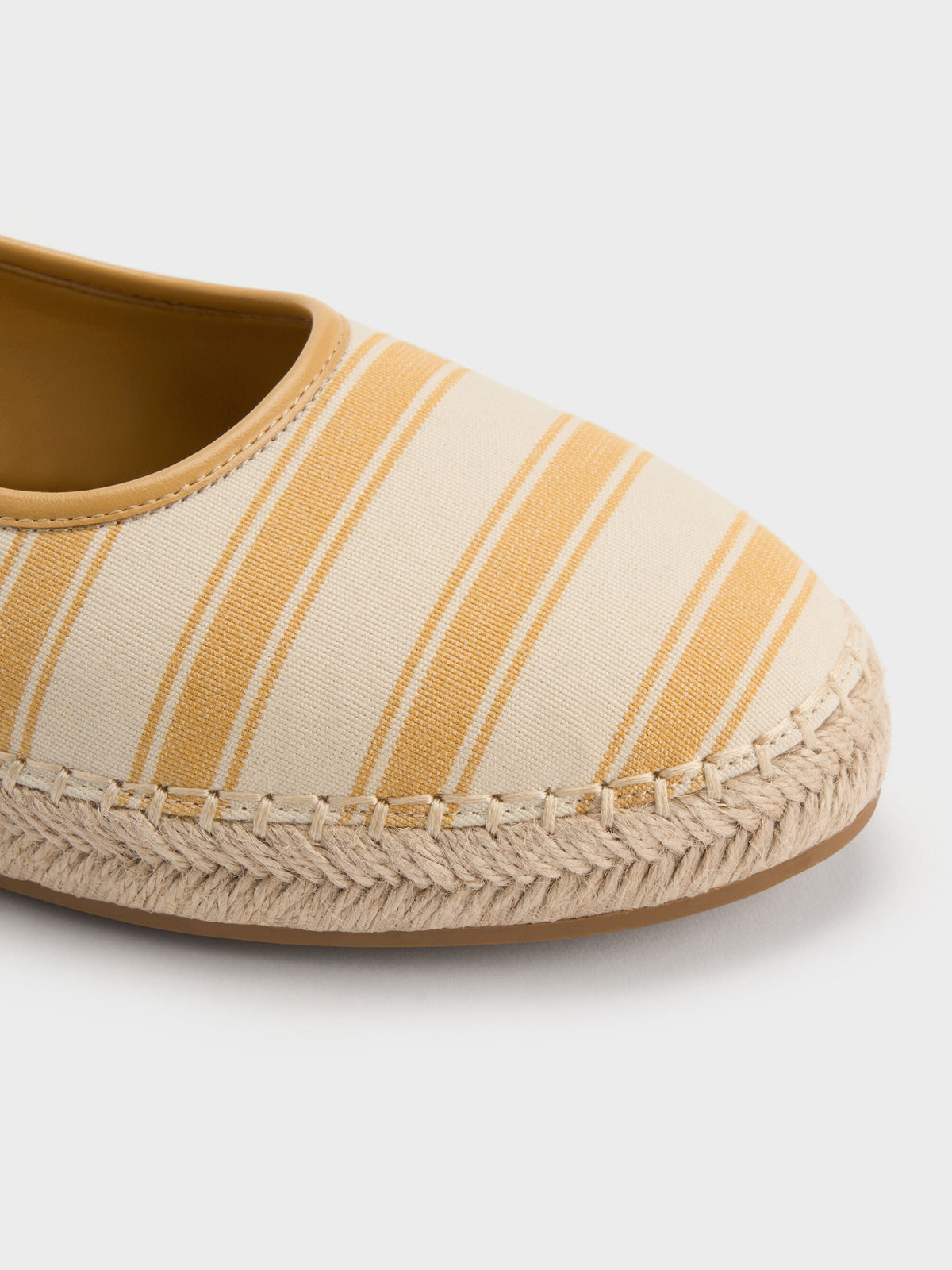 CHARLES & KEITH Everyday / Striped Mary Jane Espadrille Mules - Yellow