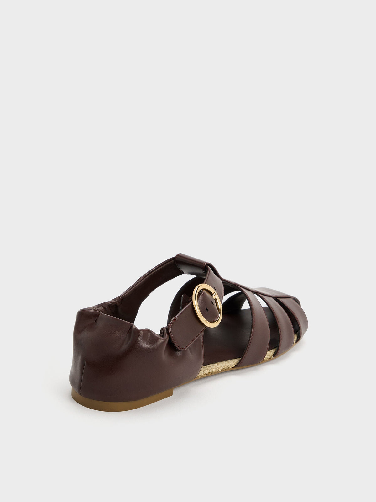 CHARLES & KEITH Deals / Caged Flat Espadrilles - Maroon
