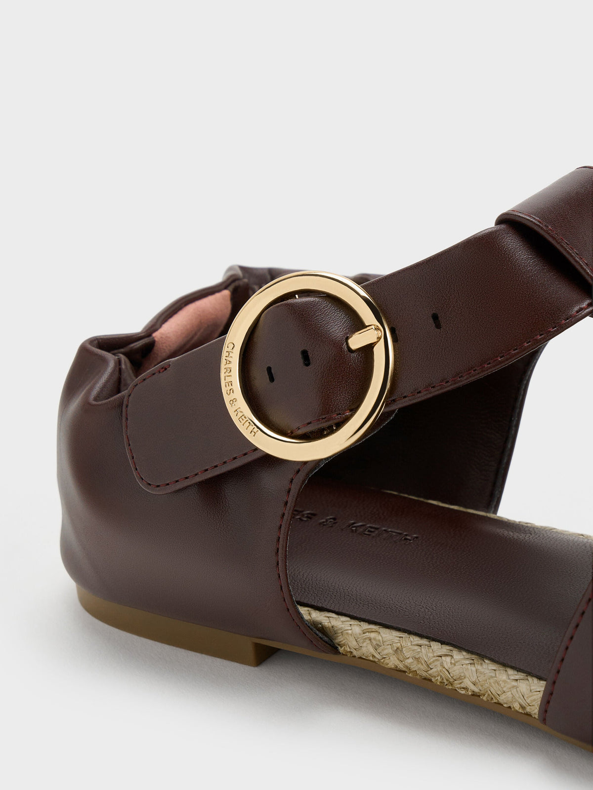 CHARLES & KEITH Deals / Caged Flat Espadrilles - Maroon