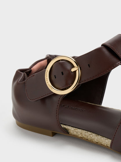 CHARLES & KEITH Deals / Caged Flat Espadrilles - Maroon