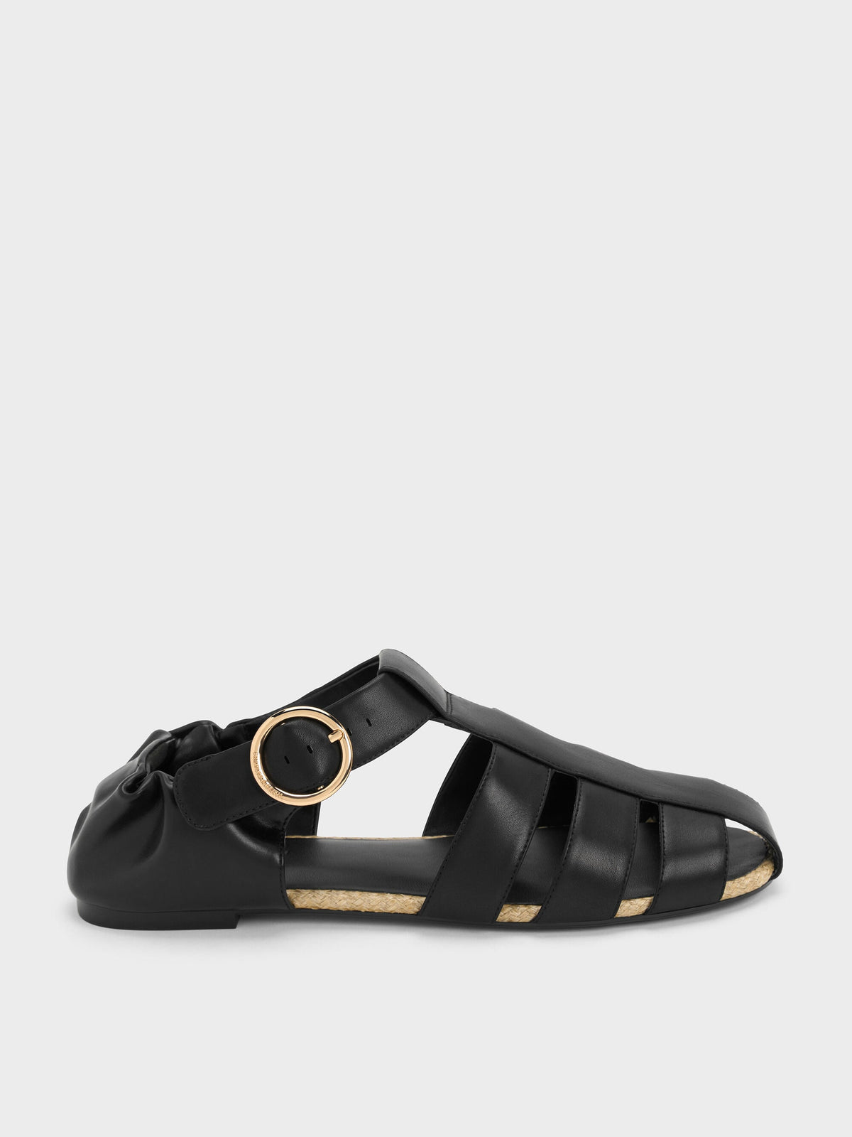 CHARLES & KEITH Essential / Caged Flat Espadrilles - Black