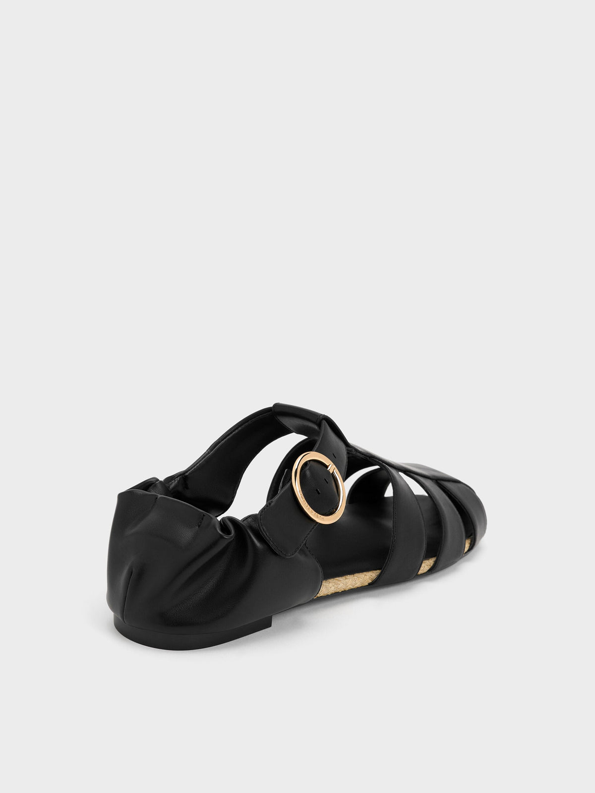 CHARLES & KEITH Essential / Caged Flat Espadrilles - Black