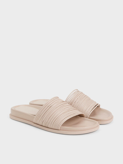 CHARLES & KEITH Great Value / Fianna Strappy Slide Sandals - Beige