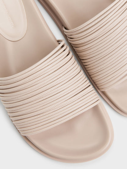 CHARLES & KEITH Great Value / Fianna Strappy Slide Sandals - Beige