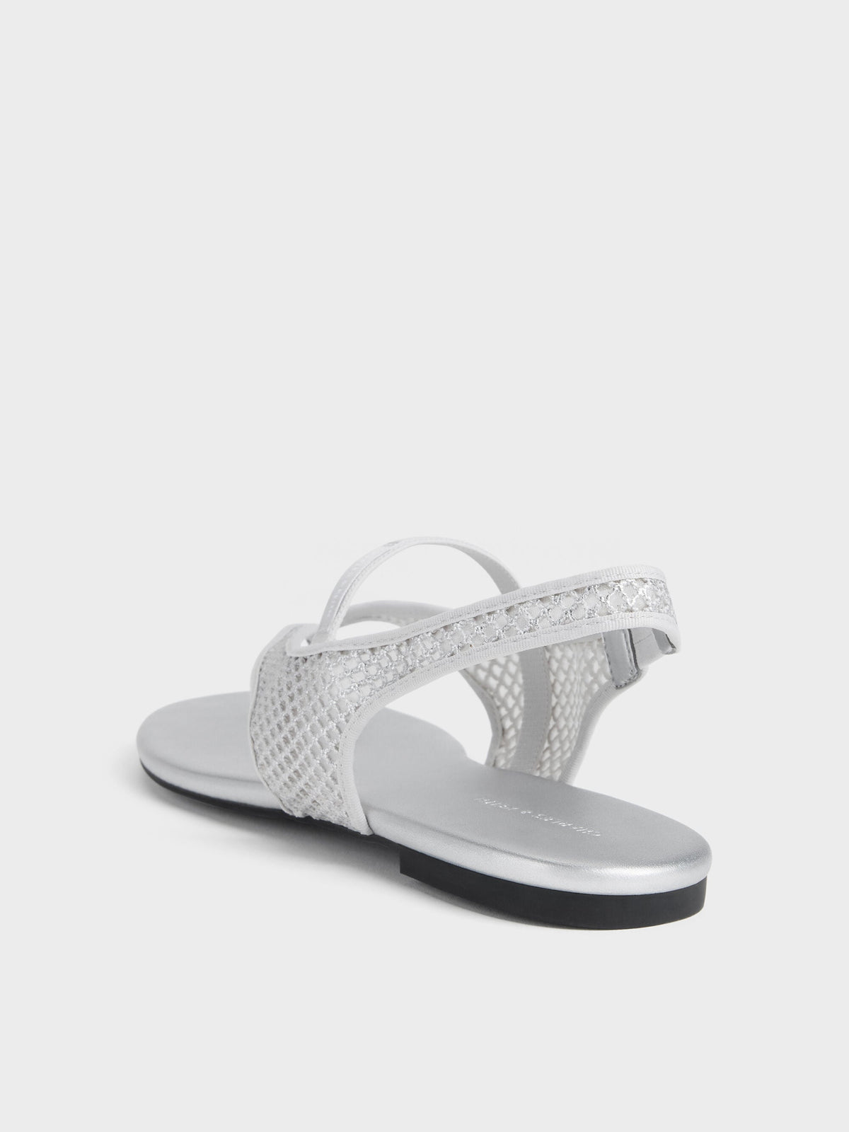 CHARLES & KEITH Everyday / Ellory Mesh Thong Slingback Sandals - Silver