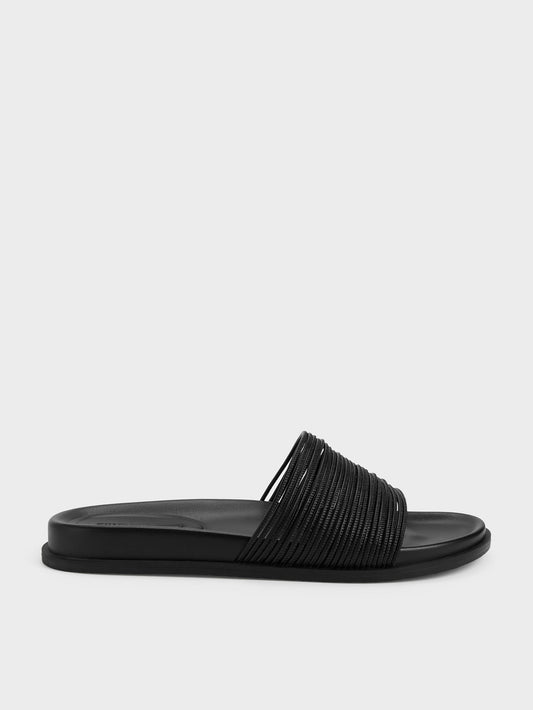 CHARLES & KEITH Trending / Fianna Strappy Slide Sandals - Black