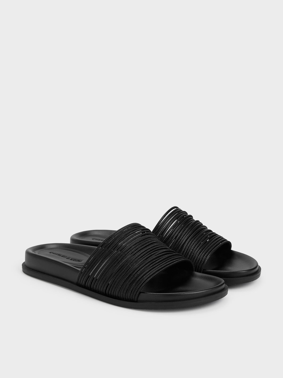 CHARLES & KEITH Trending / Fianna Strappy Slide Sandals - Black