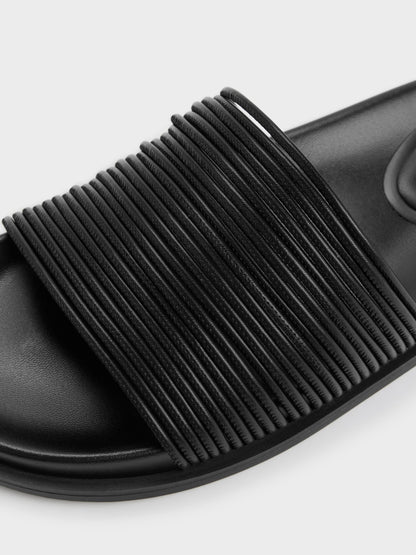 CHARLES & KEITH Trending / Fianna Strappy Slide Sandals - Black