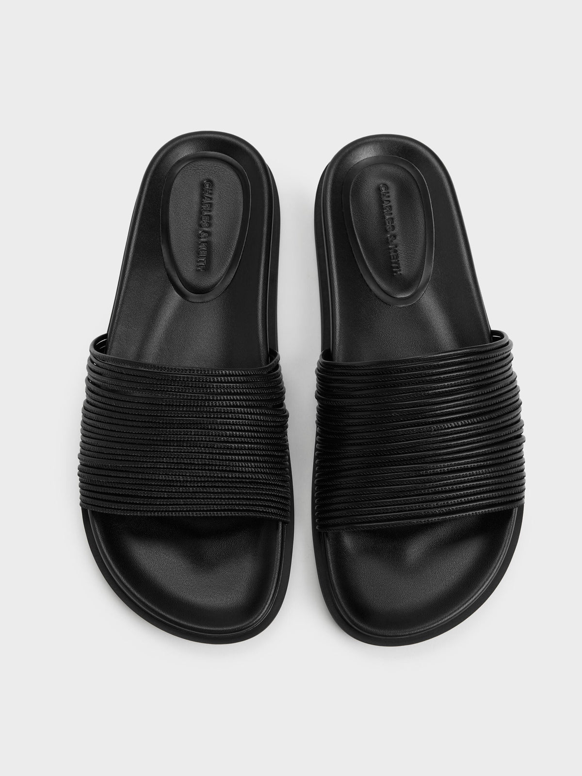 CHARLES & KEITH Trending / Fianna Strappy Slide Sandals - Black
