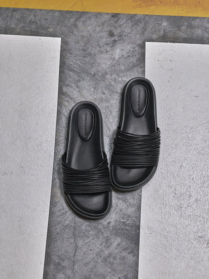 CHARLES & KEITH Trending / Fianna Strappy Slide Sandals - Black