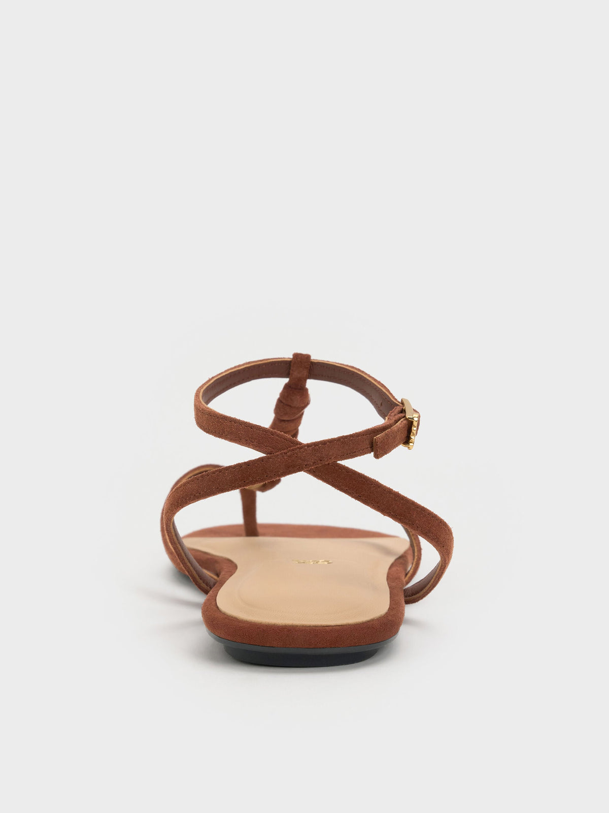 CHARLES & KEITH Hot Sale / Adema Leather Strappy Thong Sandals - Brown