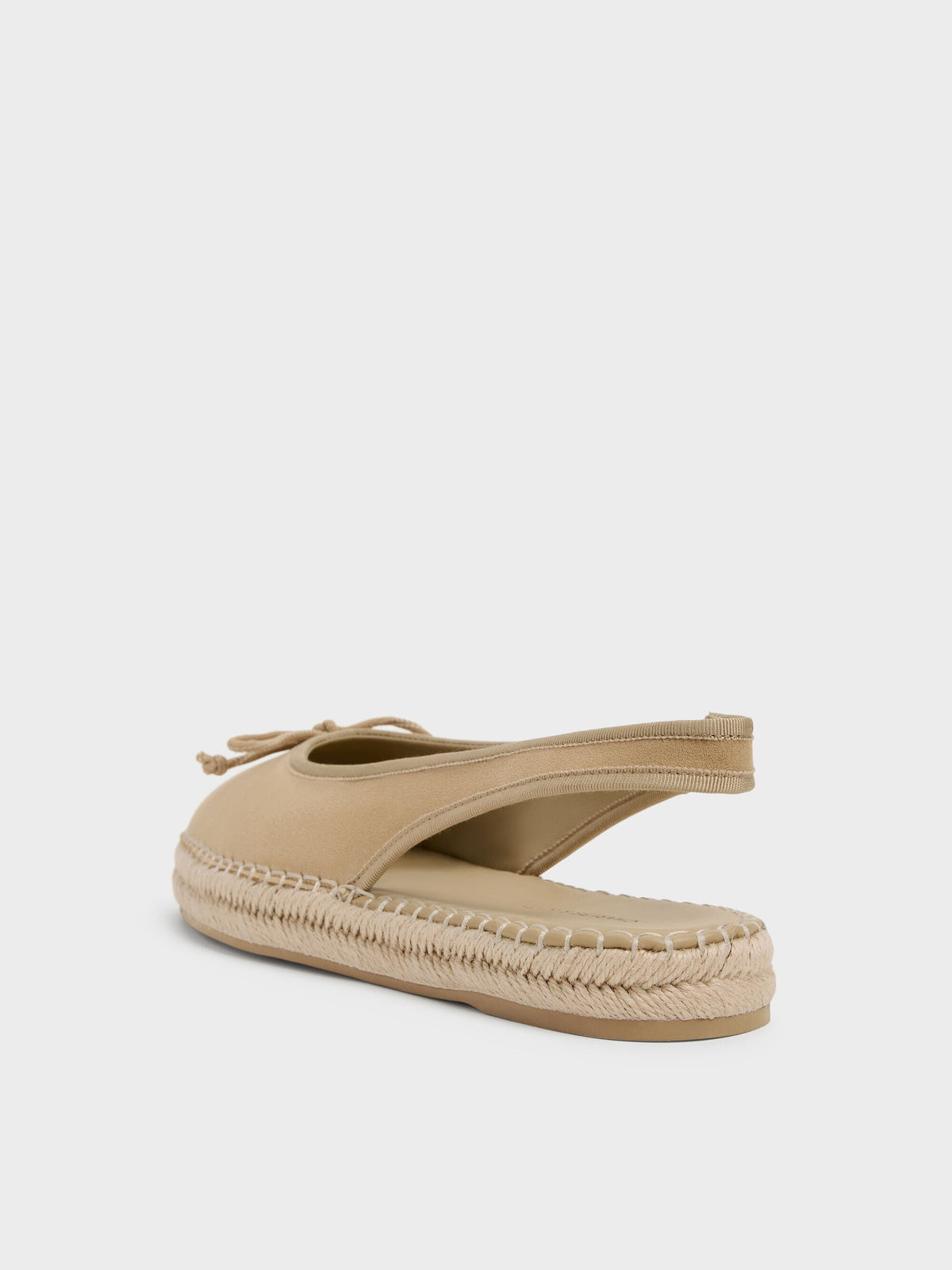 CHARLES & KEITH Best Price / Faux Suede Bow Slingback Espadrilles - Sand