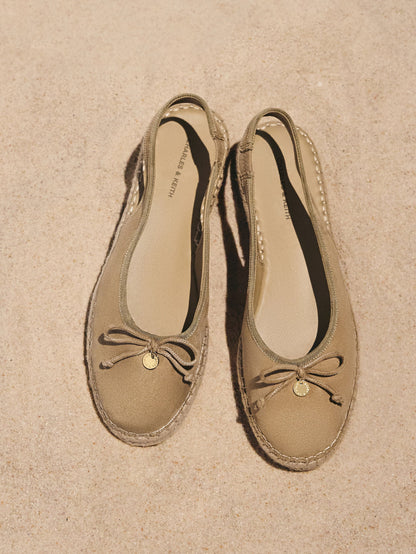 CHARLES & KEITH Best Price / Faux Suede Bow Slingback Espadrilles - Sand