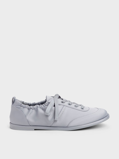 CHARLES & KEITH Customer Favorite / Satin Ruched Sneakers - Grey