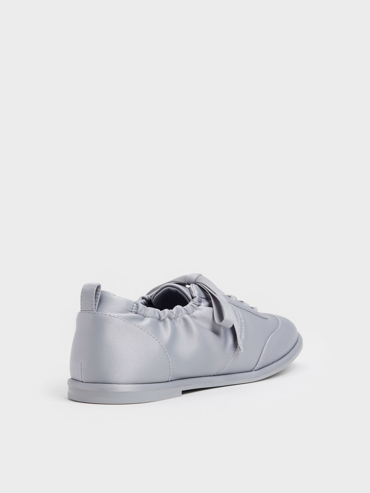 CHARLES & KEITH Customer Favorite / Satin Ruched Sneakers - Grey