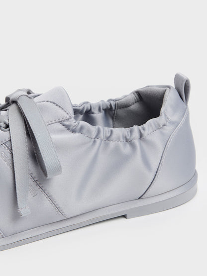 CHARLES & KEITH Customer Favorite / Satin Ruched Sneakers - Grey