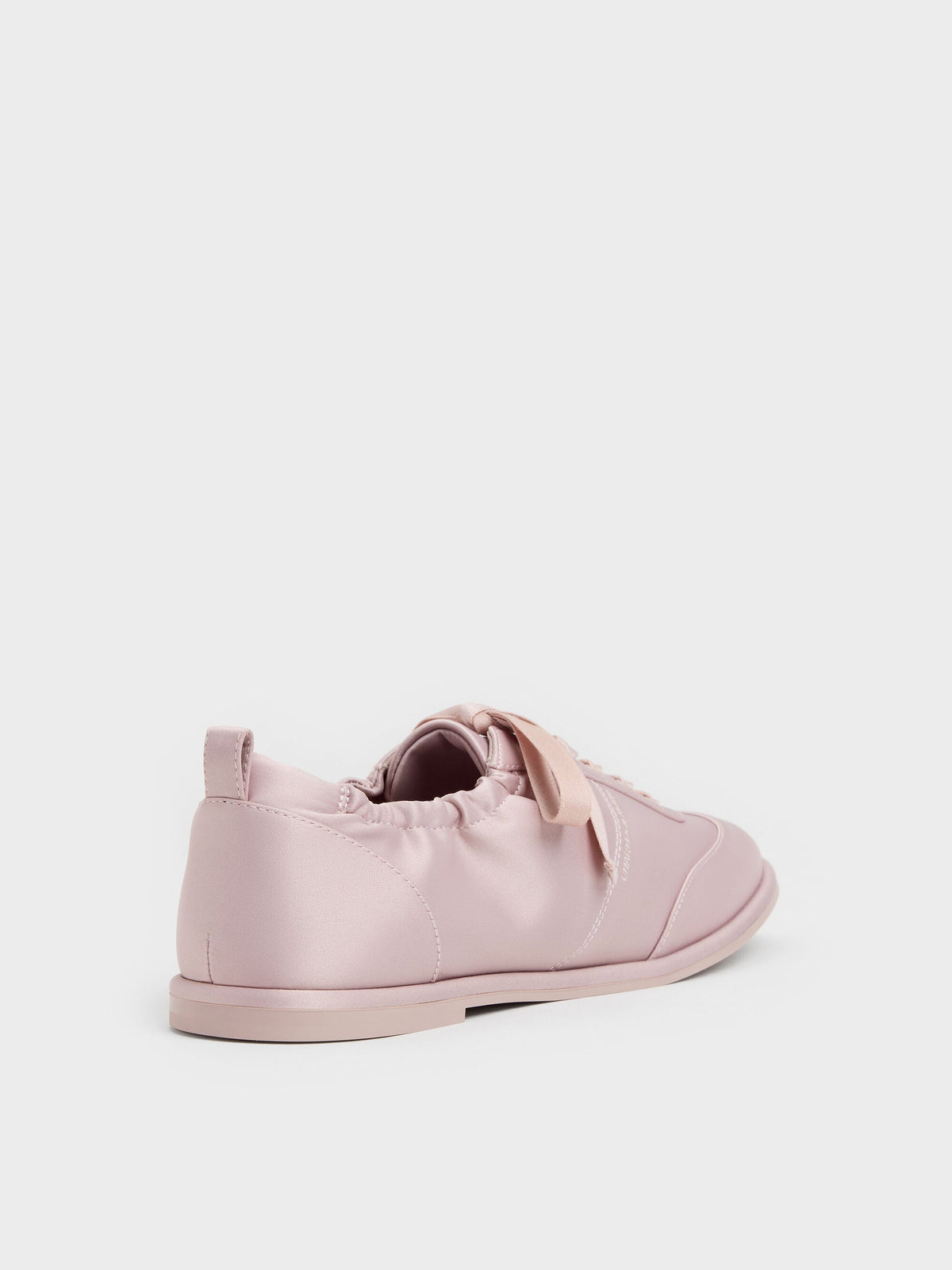 CHARLES & KEITH Popular / Satin Ruched Sneakers - Pink