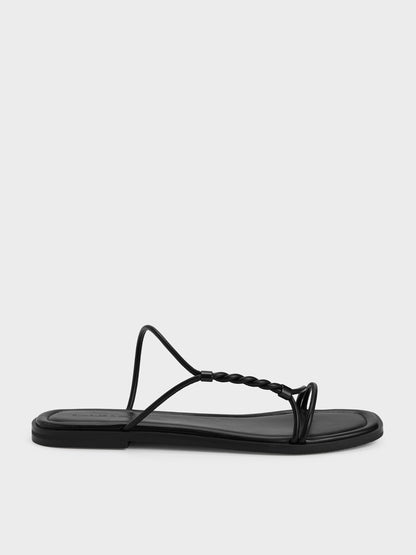 CHARLES & KEITH Deals / Fianna Twist-Strap Slide Sandals - Black