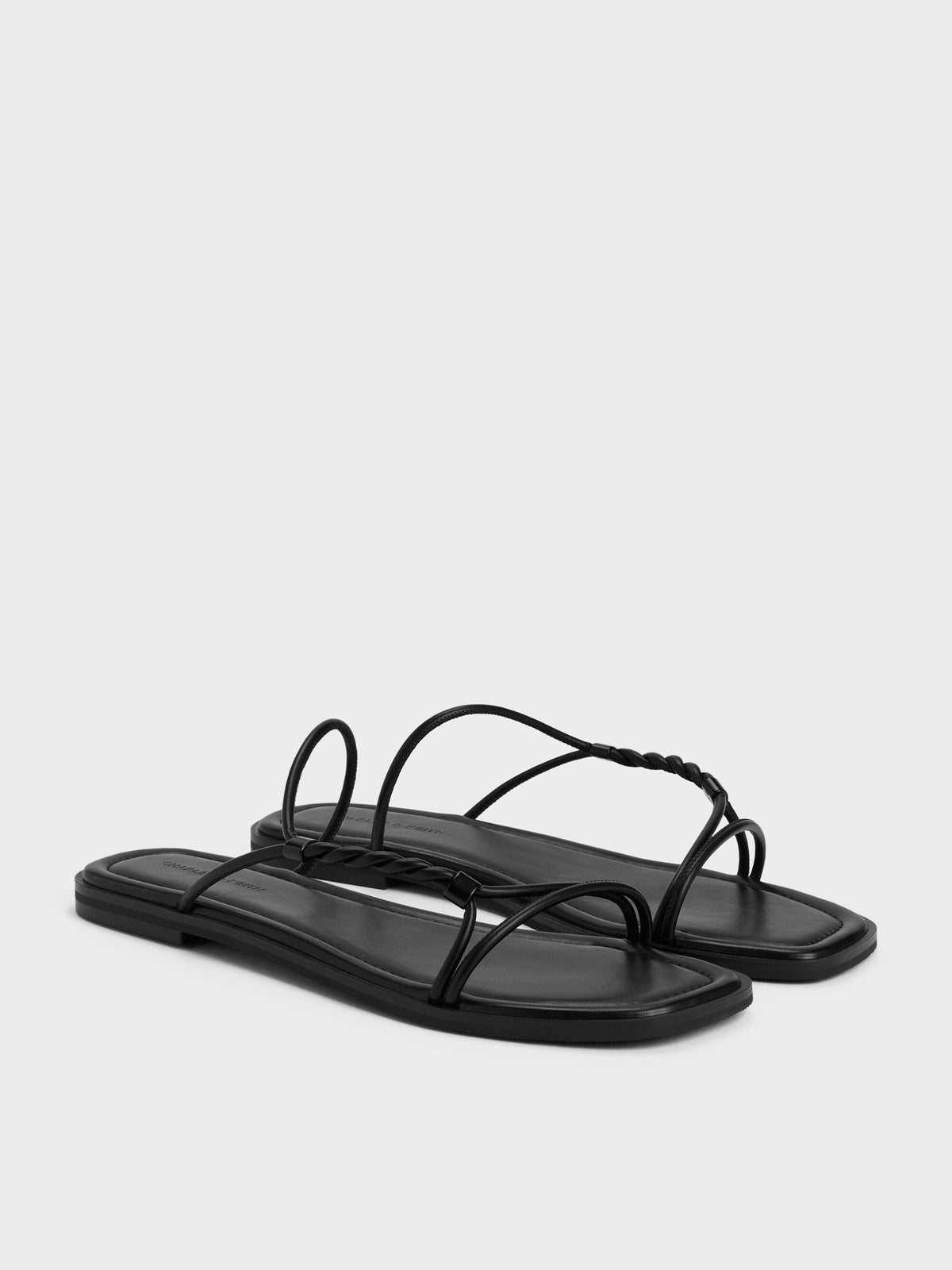 CHARLES & KEITH Deals / Fianna Twist-Strap Slide Sandals - Black