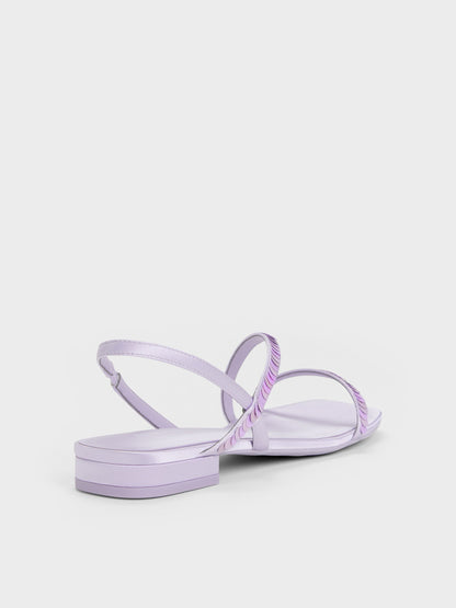 CHARLES & KEITH Signature / Briella Sequinned Strappy Sandals - Lilac