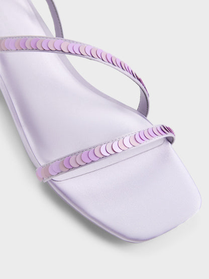 CHARLES & KEITH Signature / Briella Sequinned Strappy Sandals - Lilac