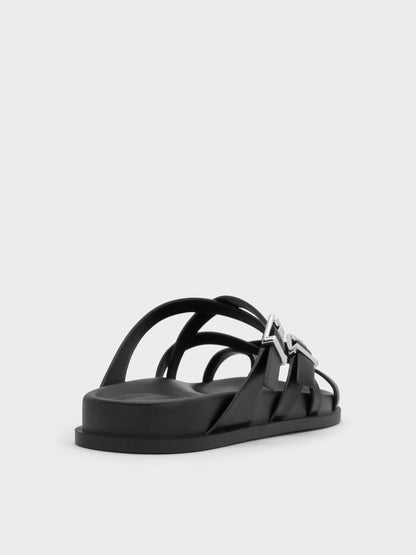 CHARLES & KEITH Sale / Crossover Toe-Ring Sandals - Black
