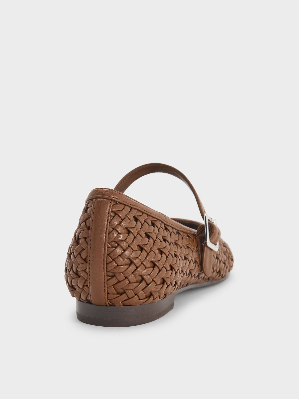CHARLES & KEITH New / Woven Mary Jane Flats - Brown