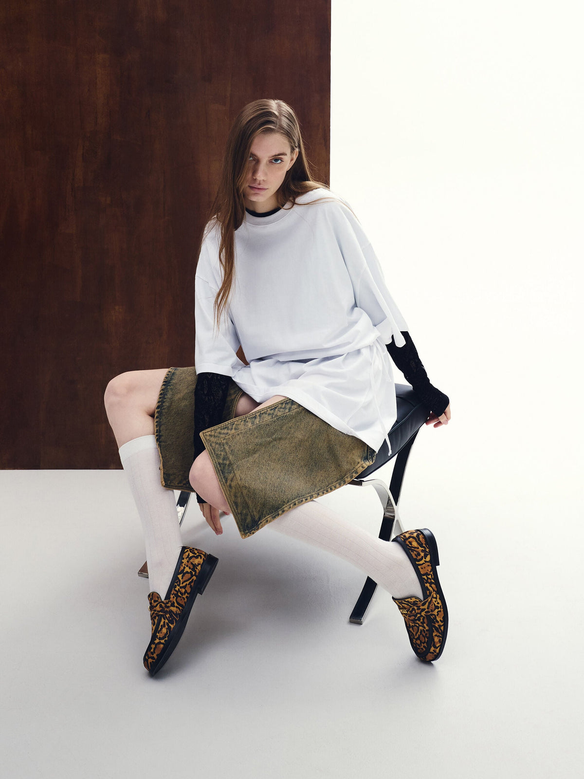 CHARLES & KEITH Recommended / Georgina Calf Hair Leopard-Print Penny Loafers - Animal Print Brown
