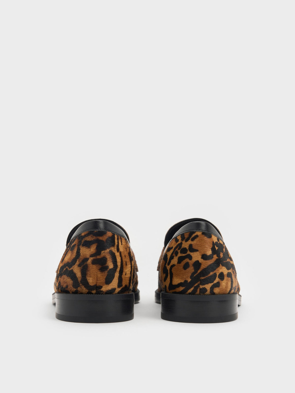 CHARLES & KEITH Recommended / Georgina Calf Hair Leopard-Print Penny Loafers - Animal Print Brown